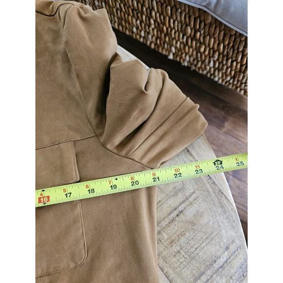Tularosa X Revolve Zion Camel Faux Suede Shirt Jacket Women's Size S EUC - Picture 9 of 10